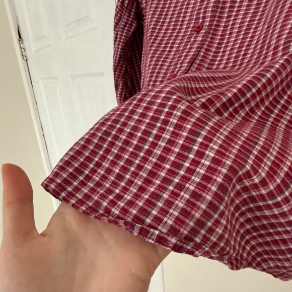 VINTAGE Cherokee rustic red checkered button down longsleeve - Picture 5 of 10